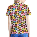 Colorful Macarons Pattern Print Women's Polo Shirt