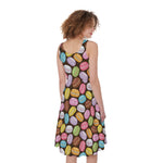 Colorful Macarons Pattern Print Women's Sleeveless Dress