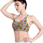 Colorful Macarons Pattern Print Women's Sports Bra