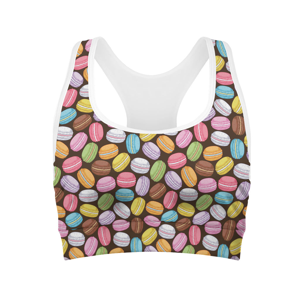 Colorful Macarons Pattern Print Women's Sports Bra