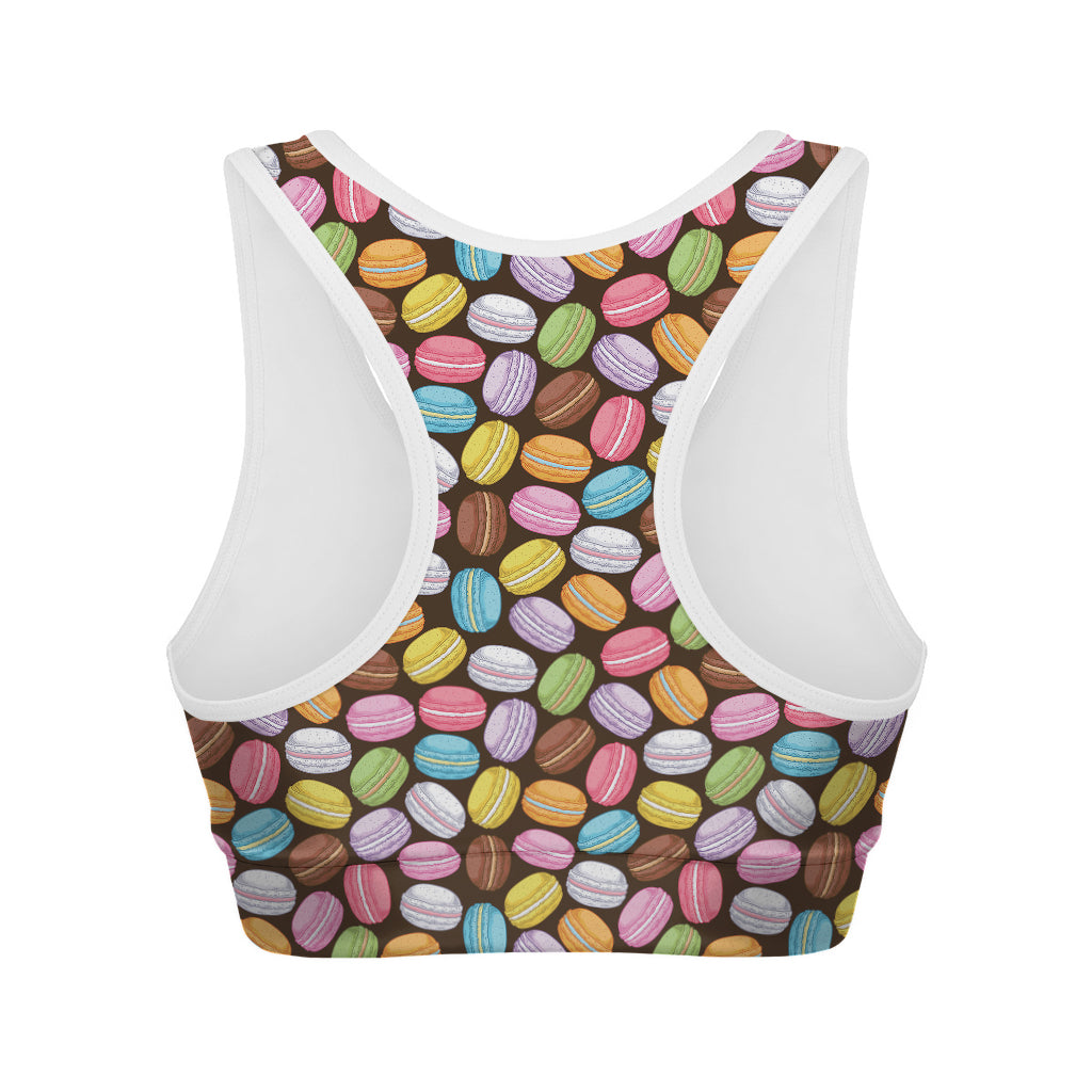 Colorful Macarons Pattern Print Women's Sports Bra