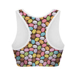 Colorful Macarons Pattern Print Women's Sports Bra