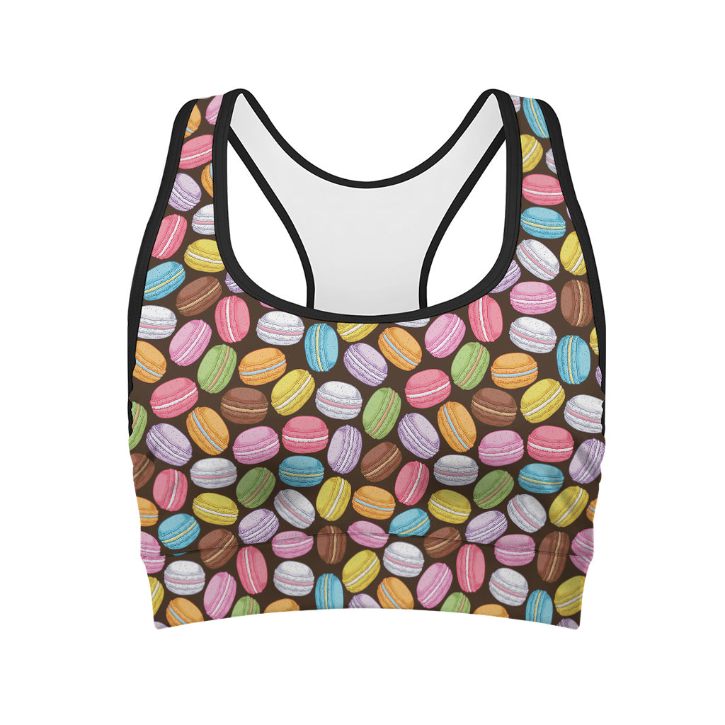 Colorful Macarons Pattern Print Women's Sports Bra