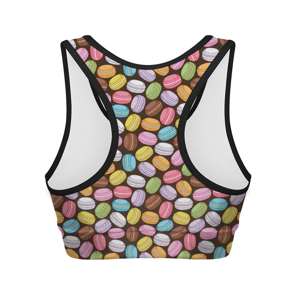 Colorful Macarons Pattern Print Women's Sports Bra