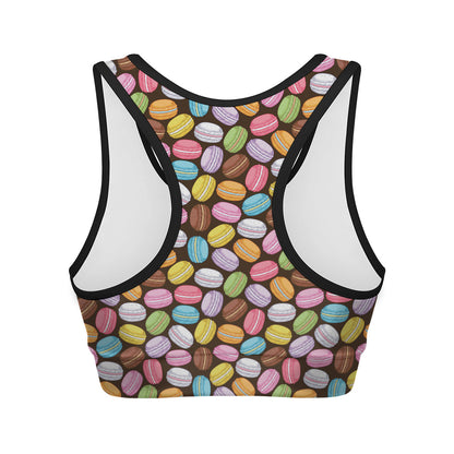Colorful Macarons Pattern Print Women's Sports Bra