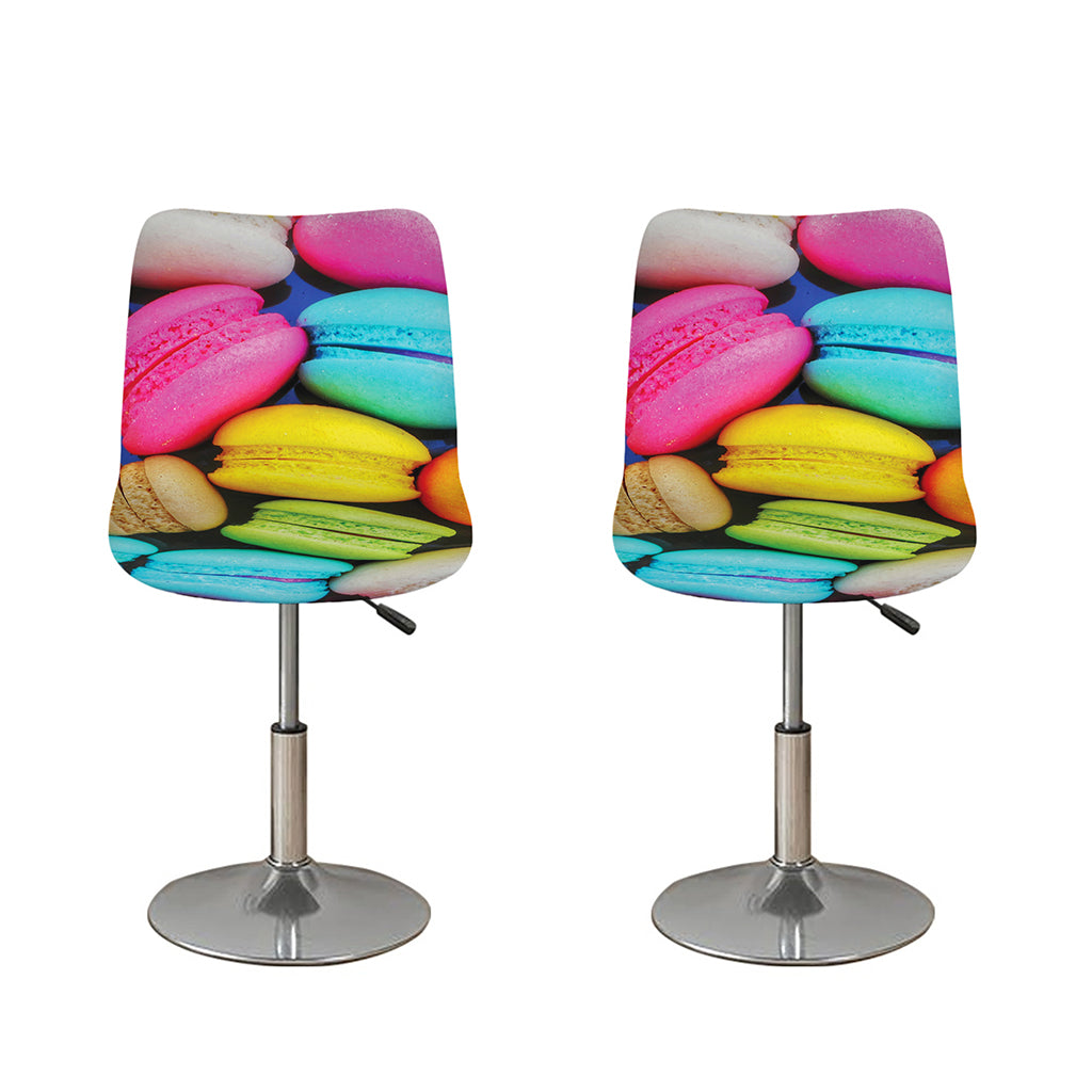 Colorful Macarons Print Bar Stool Covers