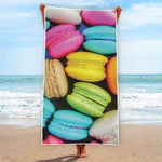 Colorful Macarons Print Beach Towel