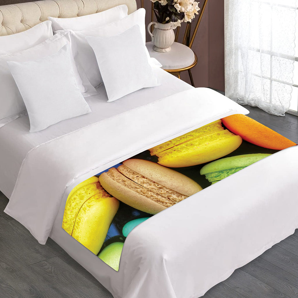 Colorful Macarons Print Bed Runner