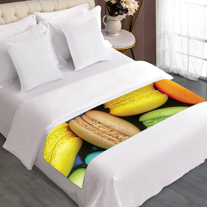 Colorful Macarons Print Bed Runner