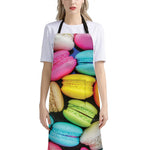 Colorful Macarons Print Bib Apron With Pocket
