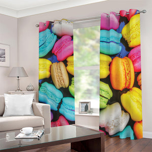 Colorful Macarons Print Blackout Grommet Curtains