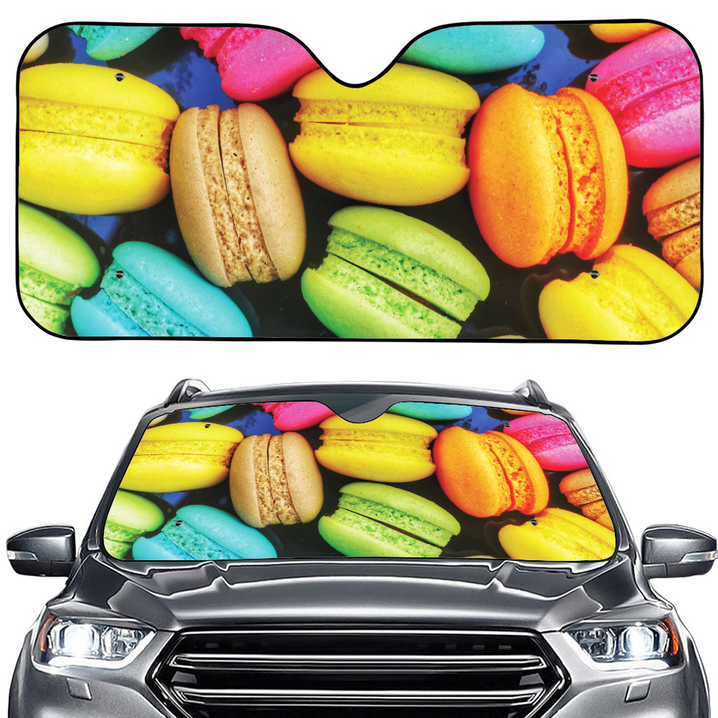 Colorful Macarons Print Car Windshield Sun Shade