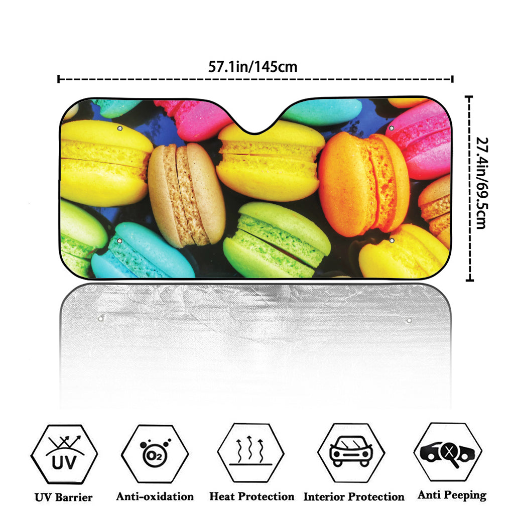 Colorful Macarons Print Car Windshield Sun Shade