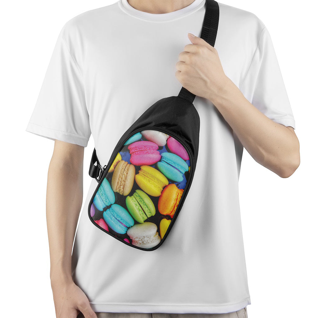 Colorful Macarons Print Chest Bag