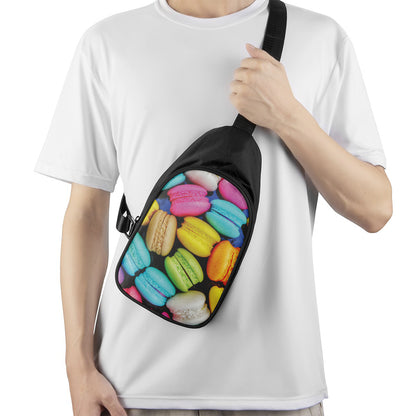 Colorful Macarons Print Chest Bag