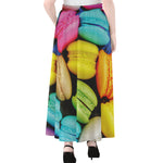 Colorful Macarons Print Chiffon Maxi Skirt