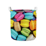 Colorful Macarons Print Collapsible Laundry Basket