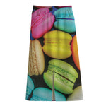 Colorful Macarons Print Cotton Front Slit Maxi Skirt