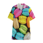 Colorful Macarons Print Cotton Hawaiian Shirt