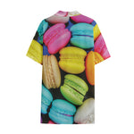 Colorful Macarons Print Cotton Hawaiian Shirt