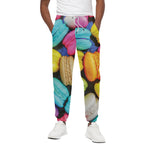 Colorful Macarons Print Cotton Pants