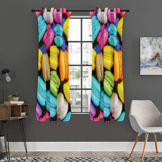 Colorful Macarons Print Curtain