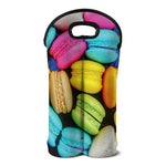 Colorful Macarons Print Double Neoprene Wine Tote