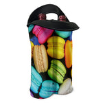 Colorful Macarons Print Double Neoprene Wine Tote