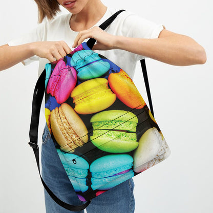 Colorful Macarons Print Drawstring Backpack