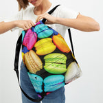 Colorful Macarons Print Drawstring Backpack