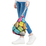 Colorful Macarons Print Drawstring Bag