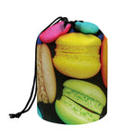 Colorful Macarons Print Drawstring Makeup Bag