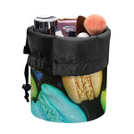 Colorful Macarons Print Drawstring Makeup Bag