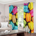 Colorful Macarons Print Extra Wide Grommet Curtains