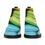 Colorful Macarons Print Flat Ankle Boots
