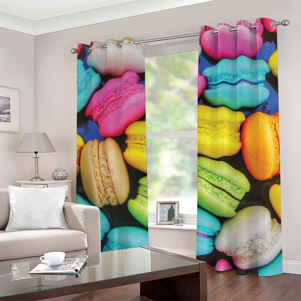 Colorful Macarons Print Grommet Curtains