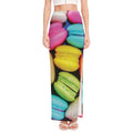 Colorful Macarons Print High Slit Maxi Skirt