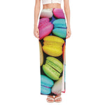 Colorful Macarons Print High Slit Maxi Skirt