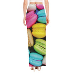 Colorful Macarons Print High Slit Maxi Skirt