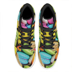 Colorful Macarons Print High Top Leather Sneakers