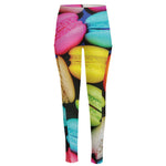 Colorful Macarons Print High-Waisted Pocket Leggings