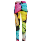 Colorful Macarons Print High-Waisted Pocket Leggings