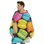 Colorful Macarons Print Hoodie Blanket