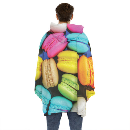 Colorful Macarons Print Hoodie Blanket
