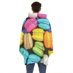 Colorful Macarons Print Hoodie Blanket