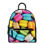 Colorful Macarons Print Leather Backpack