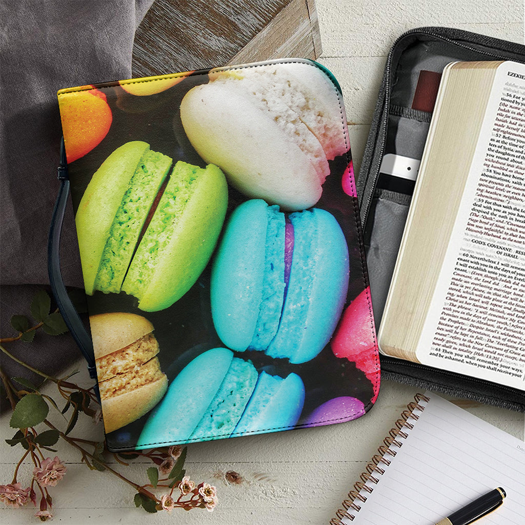 Colorful Macarons Print Leather Bible Cover
