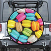 Colorful Macarons Print Leather Spare Tire Cover