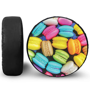 Colorful Macarons Print Leather Spare Tire Cover