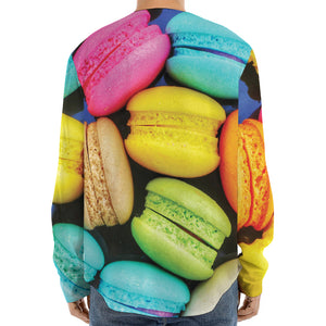 Colorful Macarons Print Long Sleeve Baseball Jersey